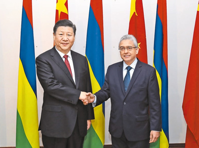 习近平会见毛里求斯总理贾格纳特